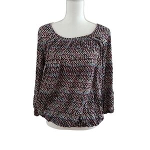 Daisy Fuentes Scoop Neck Print Top- Size Large